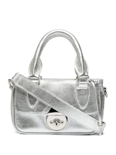  Sarah Chofakian Mini Sarah Metallic Leather Tote Bag - Silver 