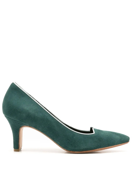  Sarah Chofakian 75mm Banoni Leather Pumps - Green 