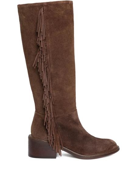  Sarah Chofakian 55mm Fringe-embellished Knee-high Boots - Brown 