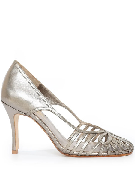  Sarah Chofakian 75mm Ghyph Pumps - Silver 