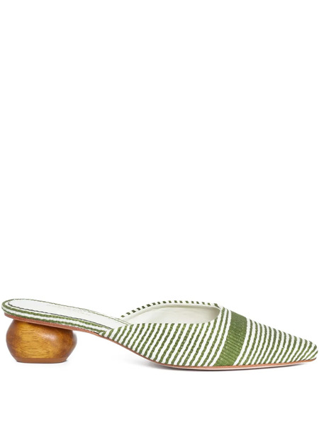  Sarah Chofakian 30mm Guest Room Mules - Green 