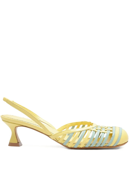  Sarah Chofakian 35mm Madeleine Slingback Pumps - Yellow 