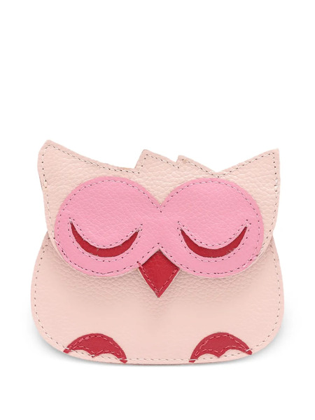  Sarah Chofakian Owl Leather Card Holder - Pink 