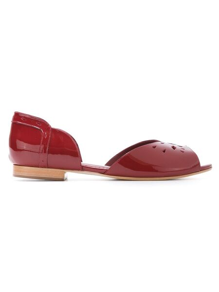  Sarah Chofakian Patent Leather Ballerinas - Red 