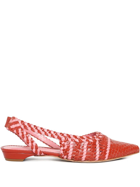  Sarah Chofakian Praliné Woven Pumps - Red 