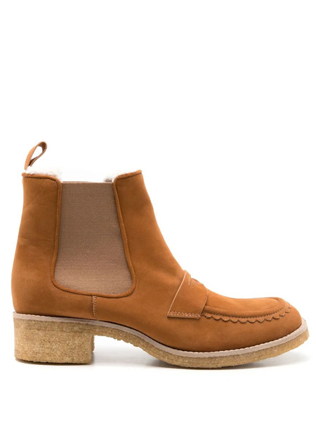  Sarah Chofakian Pullman Leather Ankle Boots - Brown 