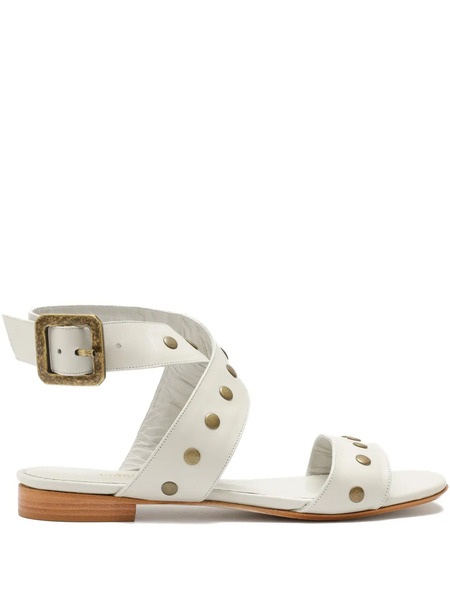  Sarah Chofakian Roast Studded Buckled Sandals - White 