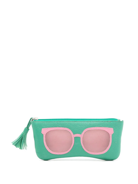  Sarah Chofakian Sunglasses-print Leather Purse - Green 