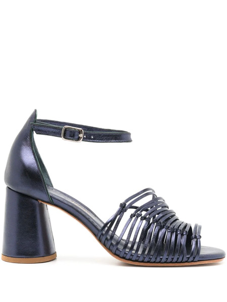  Sarah Chofakian Thiomphe Metallic Leather Sandals - Blue 