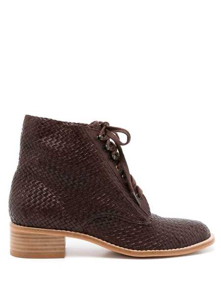  Sarah Chofakian Tresse Ankle Boots - Brown 