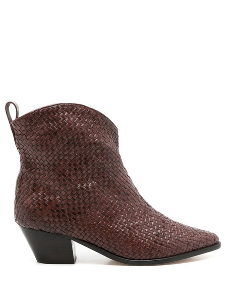  Sarah Chofakian Valentina Woven 55mm Boots - Brown 