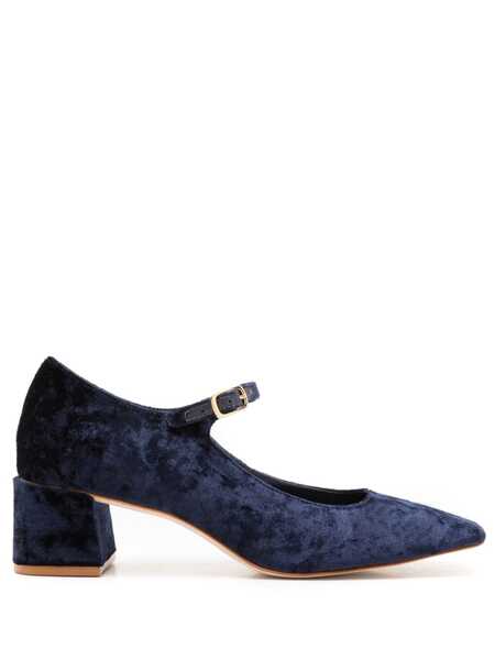  Sarah Chofakian Velvet Square-toe Pumps - Blue 