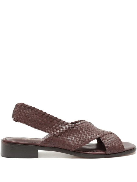  Sarah Chofakian Woven Colonel Slides - Brown 