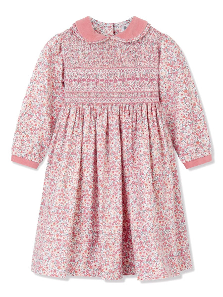 Sarah Louise Floral Smocked-panel Dress - Pink 
