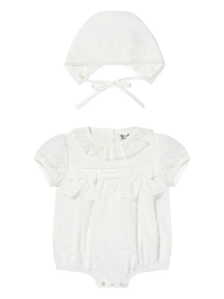  Sarah Louise Lace-trimmed Body Set - White 
