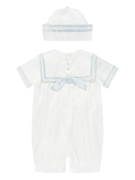  Sarah Louise Sailor-collar Romper - White 