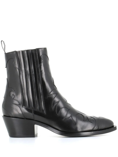  Sartore Embossed-detail Cowboy Boots - Black 