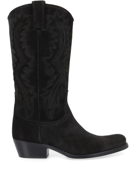  Sartore Leather Cowboy Boots - Black 