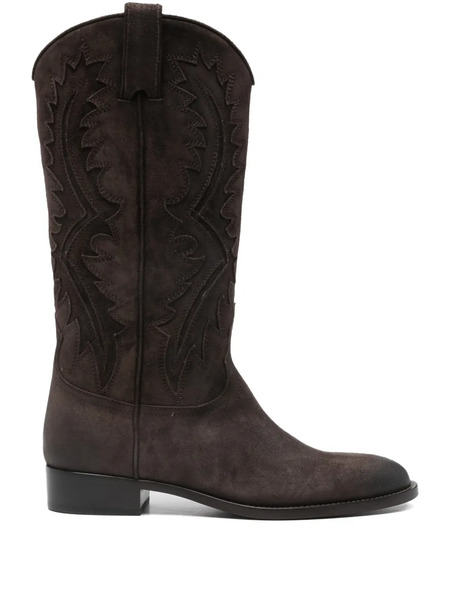 Sartore Suede Appliqué Boots - Brown 