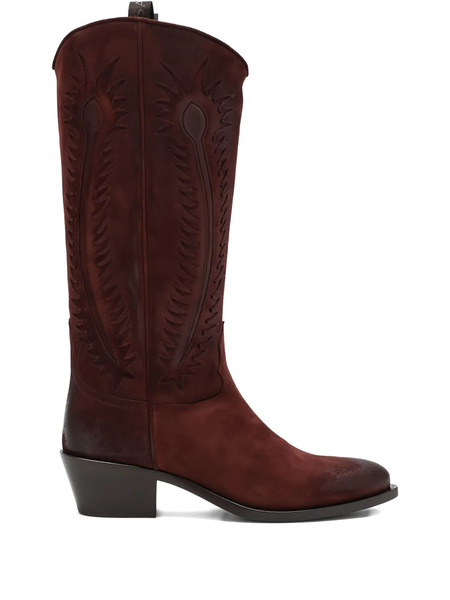  Sartore Suede Cowboy Boots - Brown 