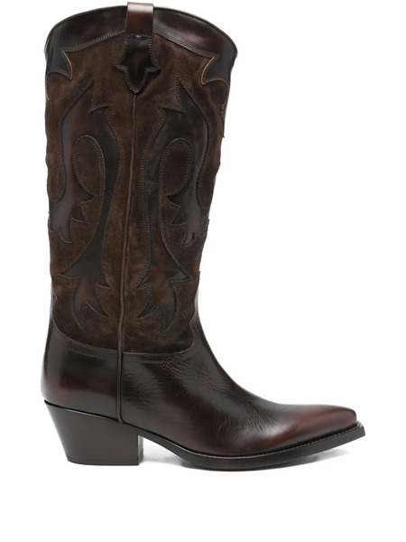 Sartore Suede Panelled Boots - Brown 