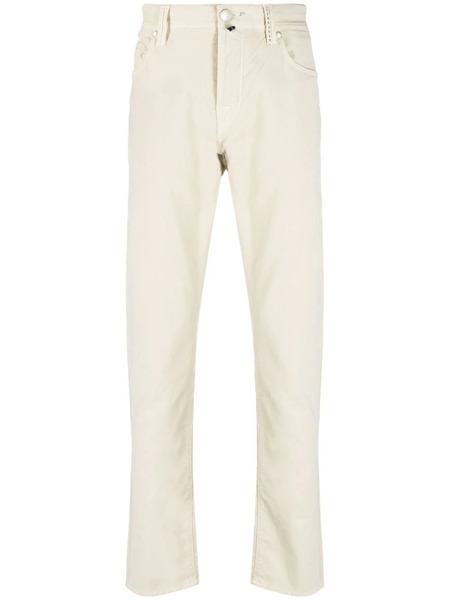  Sartoria Tramarossa Leonardo Logo-patch Slim-fit Trousers - Neutrals 
