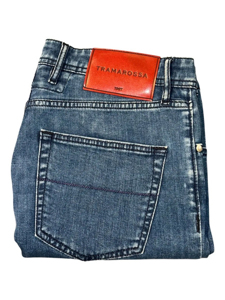  Sartoria Tramarossa Logo-patch Denim Shorts - Blue 