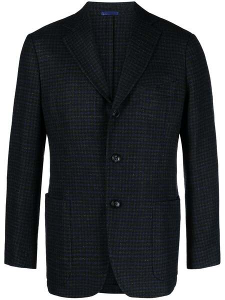  Sartorio Napoli Plaid-check Wool Blend Blazer - Black 