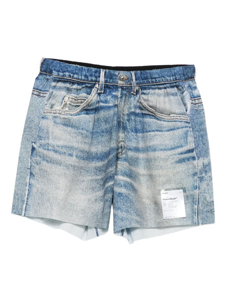  Satisfy Whiskering-effect Denim Shorts - Blue 