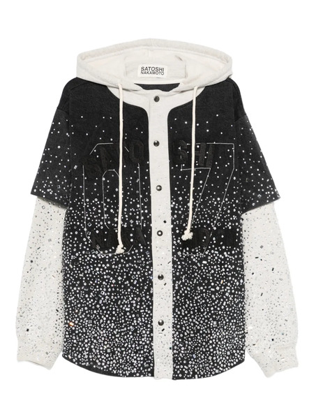  Satoshi Nakamoto Embellished Long-sleeve Hoodie - Black 