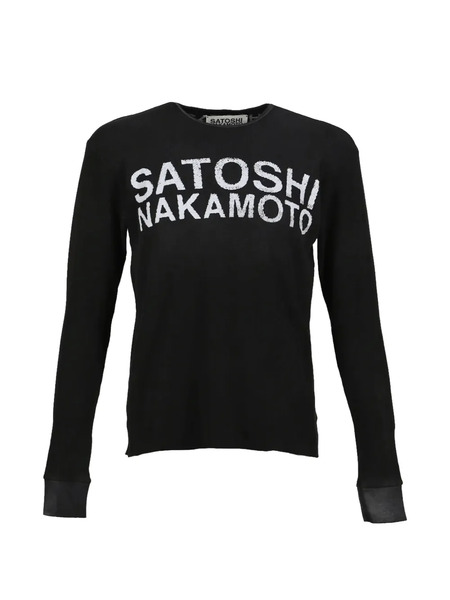  Satoshi Nakamoto Logo Long-sleeve T-shirt - Black 