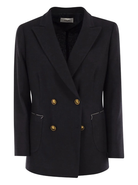  Saulina Assunta Double-breasted Button Jacket - Blue 