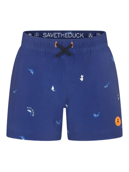 Save The Duck Kids Dolfin-print Swim Shorts - Blue 