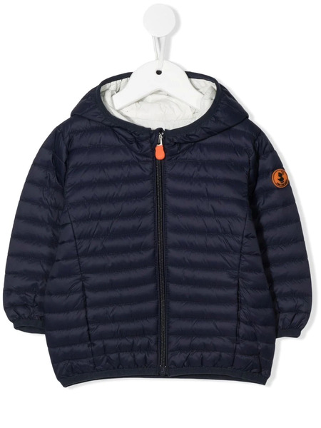  Save The Duck Kids Hooded Zip-up Quilted Jacket - Blue 