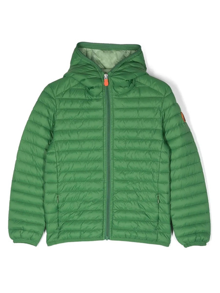  Save The Duck Kids Hoodie Padded Jacket - Green 
