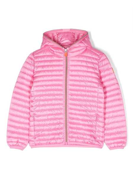  Save The Duck Kids Hoodie Padded Jacket - Pink 