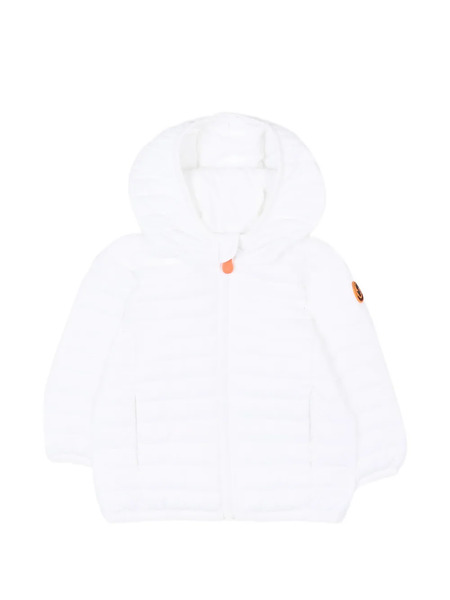  Save The Duck Kids Logo-patch Hooded Jacket - White 