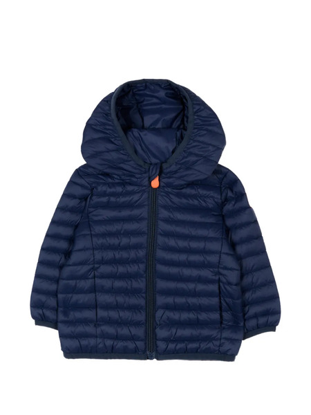  Save The Duck Kids Quilted-design Hooded Jacket - Blue 