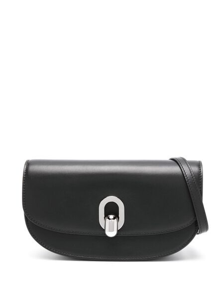  Savette Tondo Crescent Leather Crossbody Bag - Black 