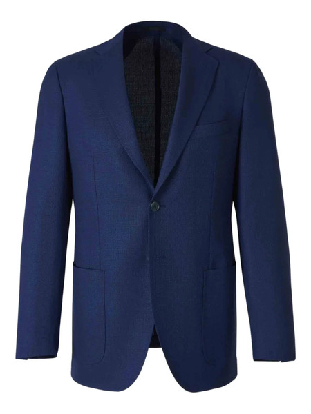  Scabal Wool Single-breasted Blazer - Blue 