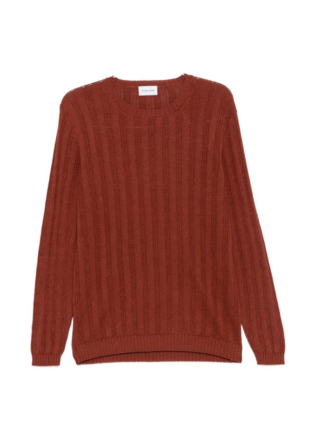  Scaglione Vertical Stripe Crewneck Sweater - Brown 