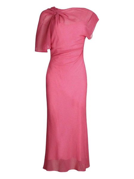  Scanlan Theodore French Draped Midi Dress - Pink 