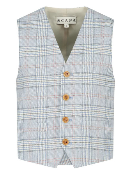  Scapa Checked Waistcoat - Blue 