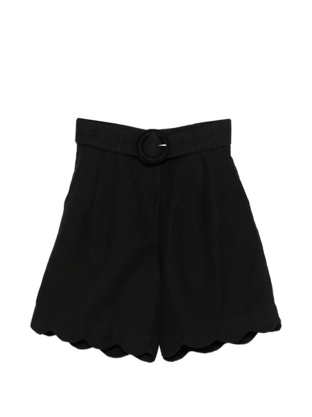  Scarlett Poppies Basica Scalloped-trim Shorts - Black 