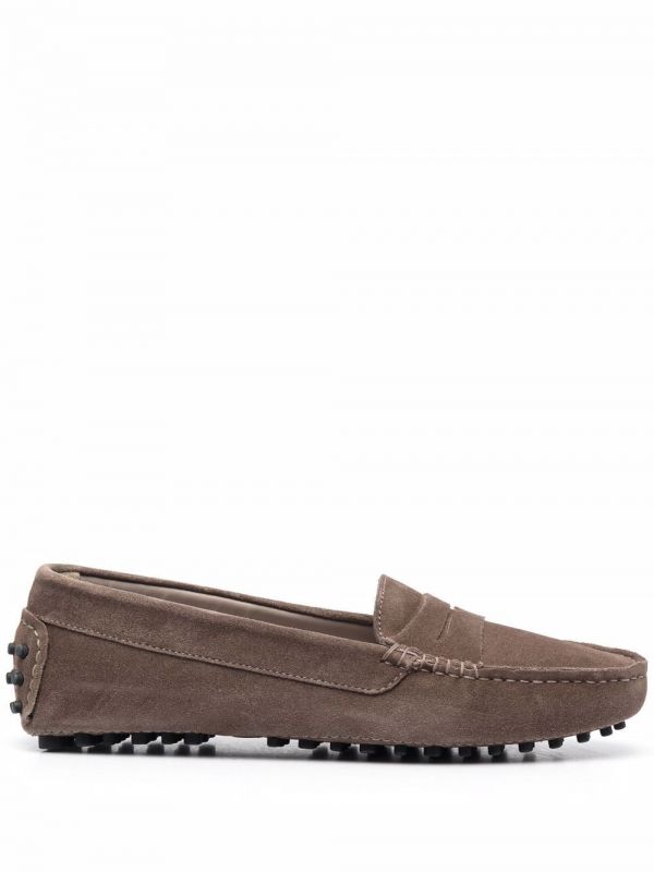  Scarosso Ashley Suede Loafers - Neutrals 