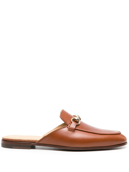  Scarosso Horsebit-detail Leather Mules - Brown 
