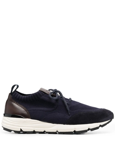  Scarosso Knitted-upper Suede Sneakers - Blue 