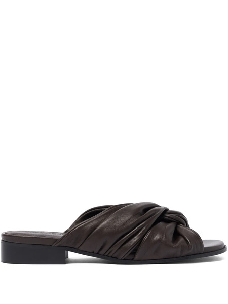  Scarosso Knotted-detail Slide Sandals - Brown 