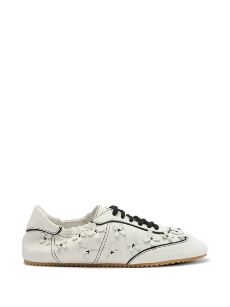  Scarosso Riley Flowers Round-toe Sneakers - White 