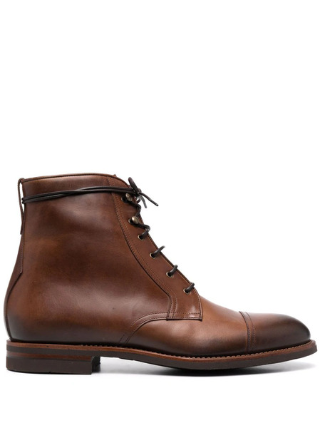  Scarosso Shearling-lined Lace-up Leather Boots - Brown 